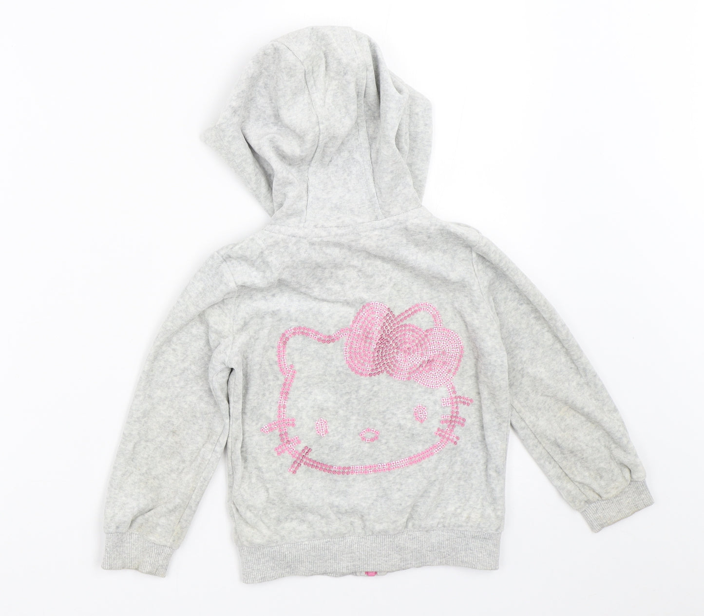 Marks and Spencer Girls Grey   Full Zip Hoodie Size 2-3 Years  - hello kitty