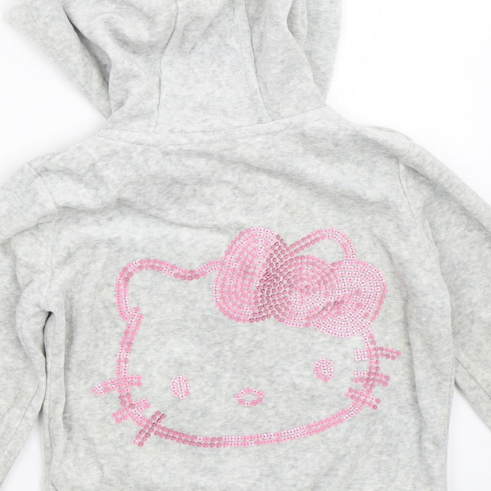 Marks and Spencer Girls Grey   Full Zip Hoodie Size 2-3 Years  - hello kitty