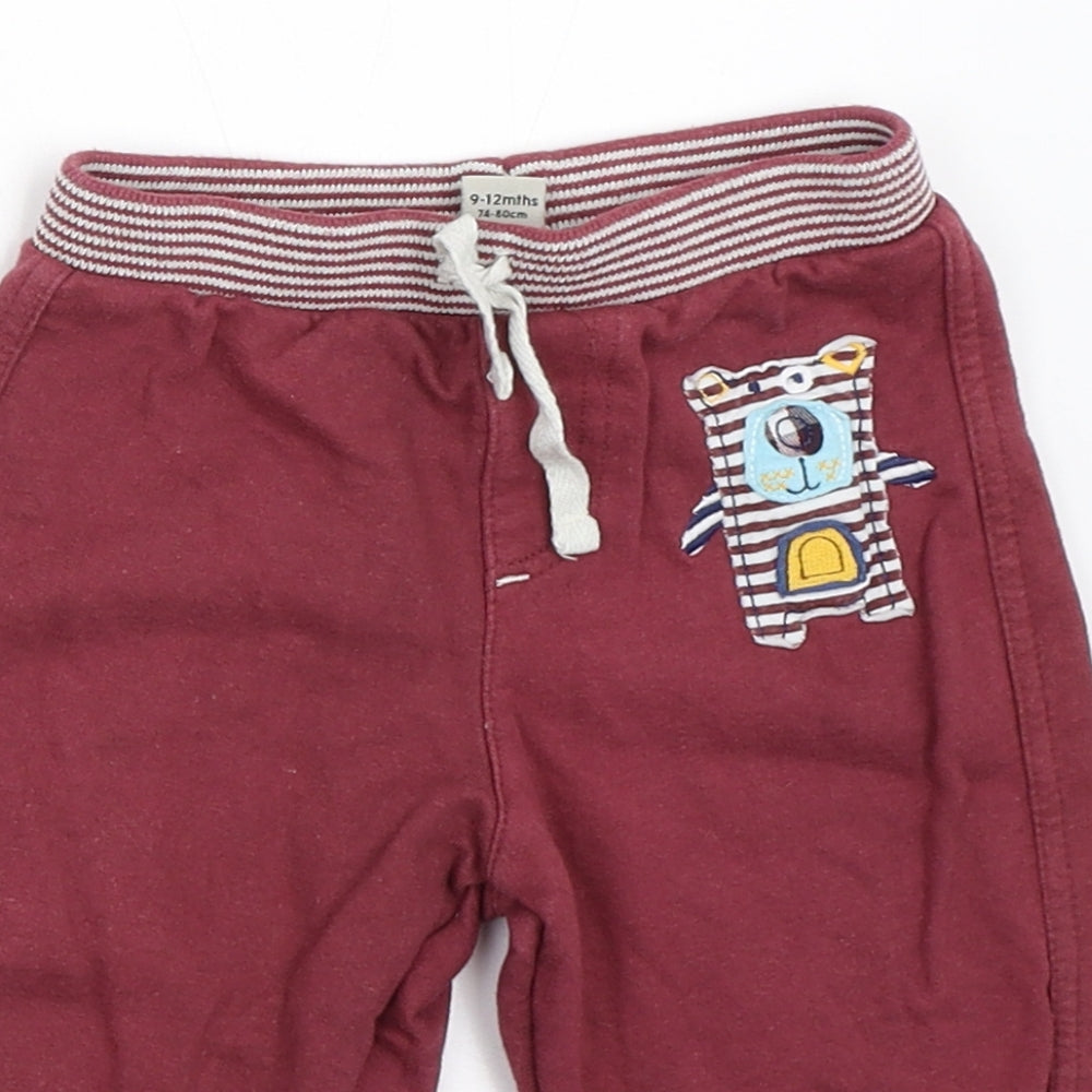 TU Boys Red   Jogger Trousers Size 9-12 Months