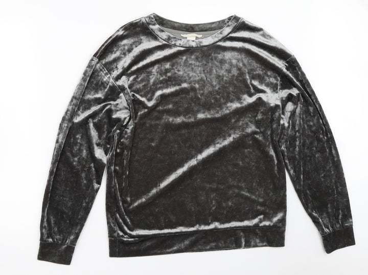 H&M Womens Grey   Pullover Sweatshirt Size S