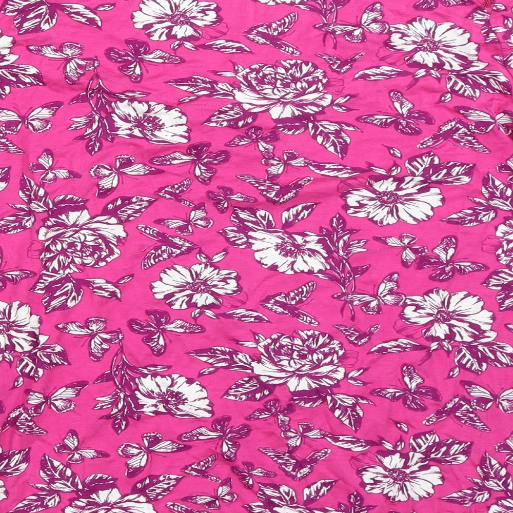 TU Womens Pink Floral  Basic T-Shirt Size 18