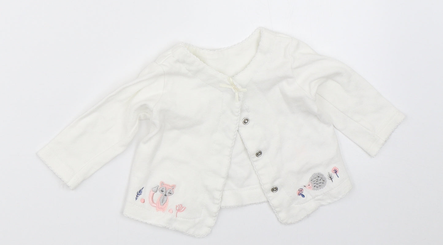 Sterling Baby Girls White   Cardigan Jumper Size 3-6 Months