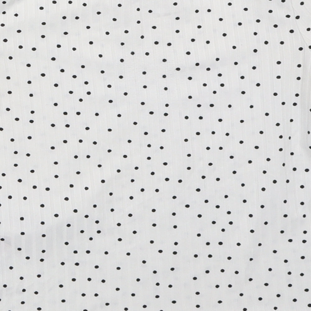 Primark Girls White Polka Dot  Basic T-Shirt Size 5-6 Years