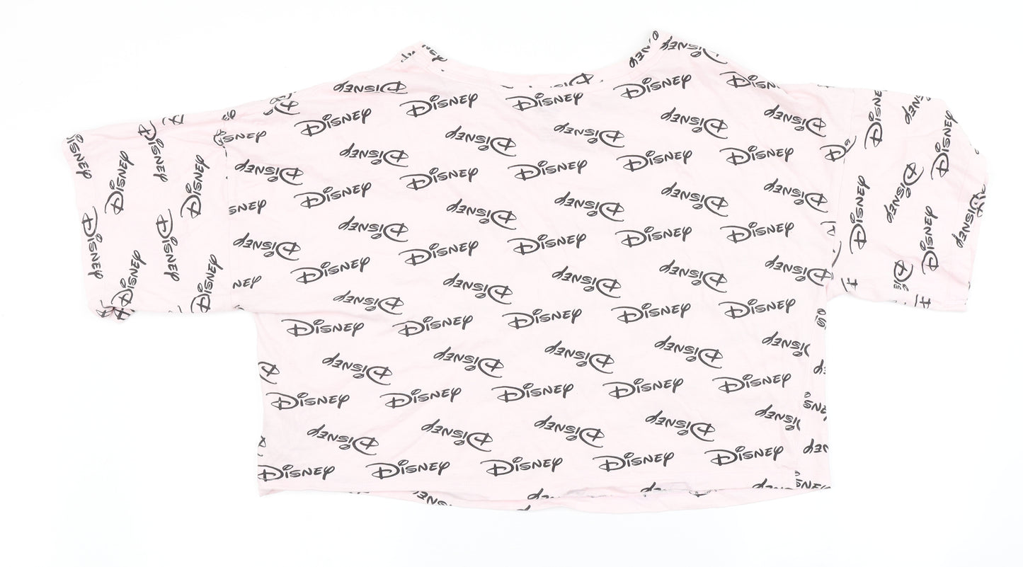 Love to lounge  Womens Pink Solid  Top Pyjama Top Size L  - Disney