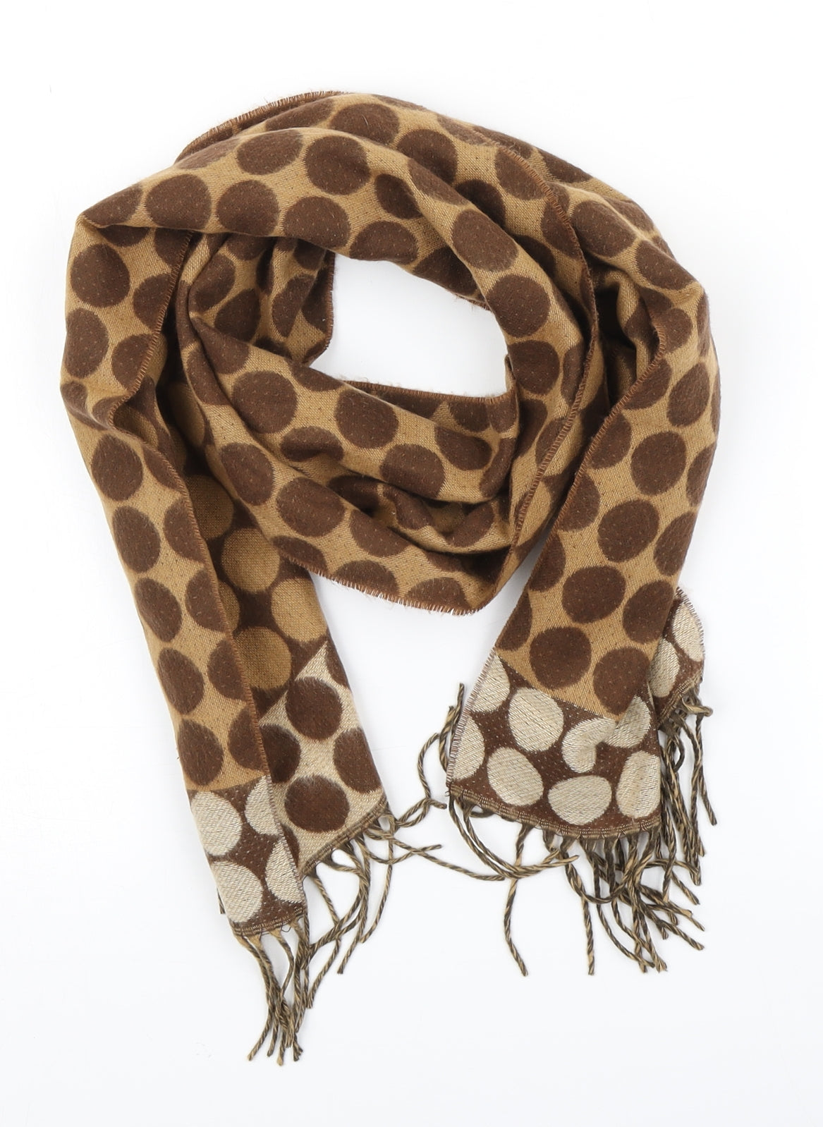 Cashmink Womens Brown Polka Dot   Scarf