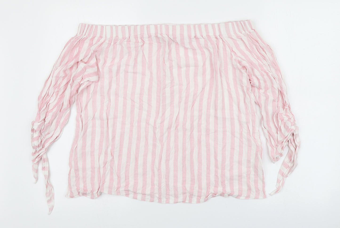 Matalan Womens Pink Striped  Basic Blouse Size 16