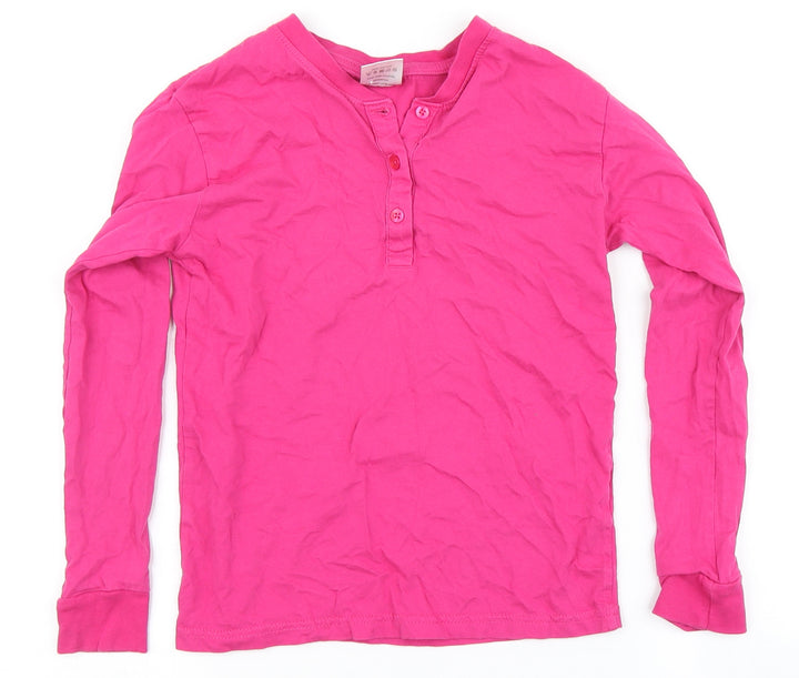 The Pyjama Factory Girls Pink Solid Top Pyjama Top Size 7-8 Years