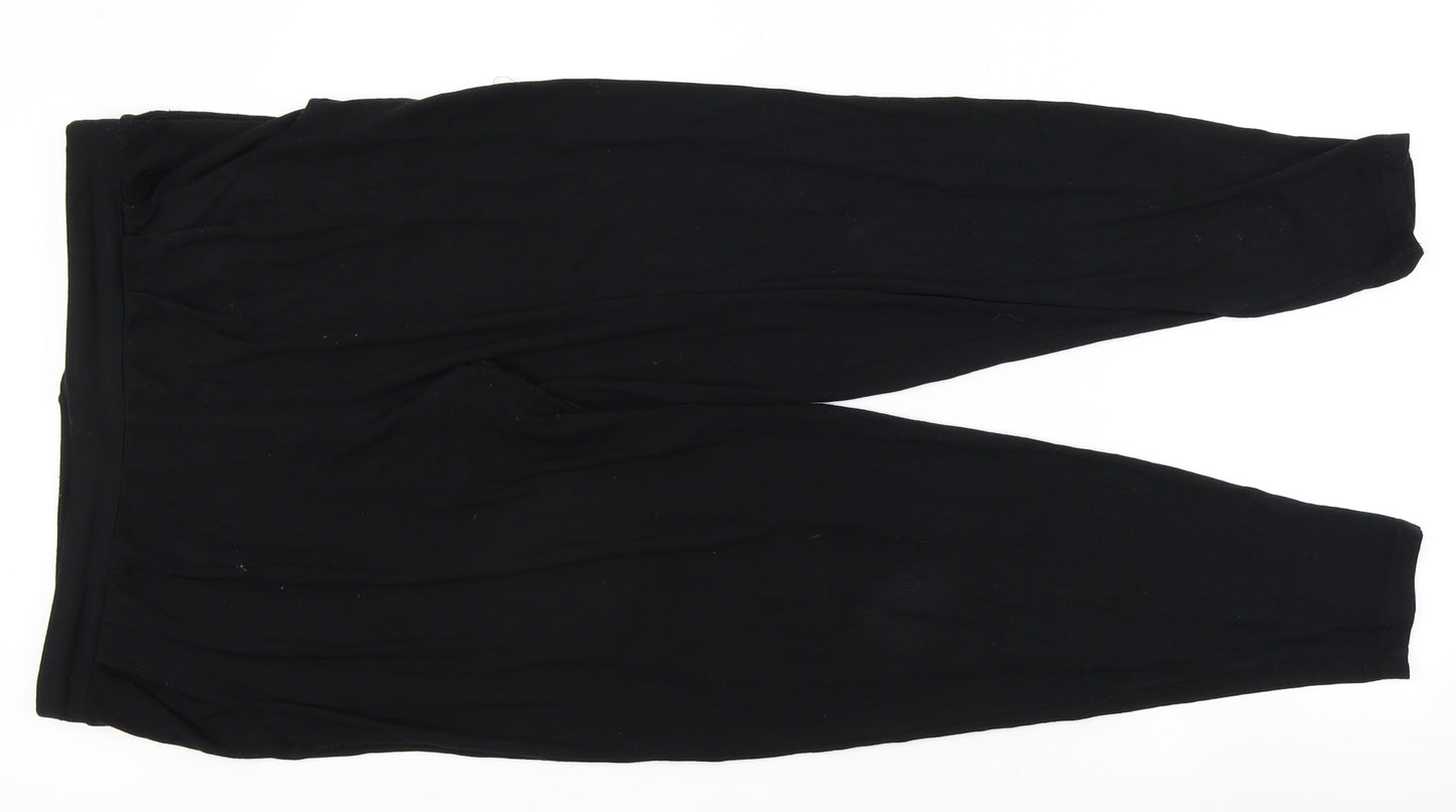 NEXT Womens Black Solid  Top Pyjama Pants Size 16