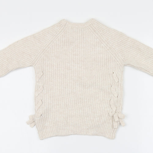 Primark Girls Ivory   Pullover Jumper Size 7-8 Years