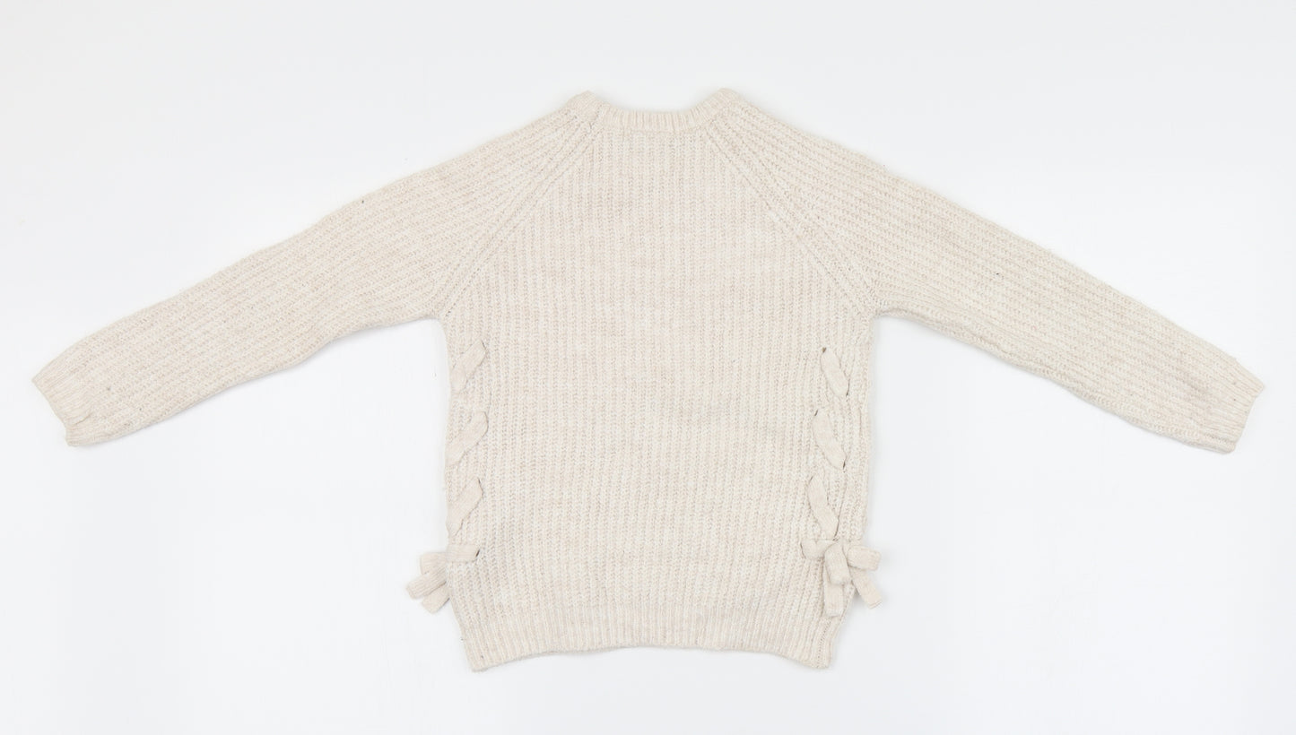 Primark Girls Ivory   Pullover Jumper Size 7-8 Years