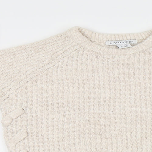Primark Girls Ivory   Pullover Jumper Size 7-8 Years