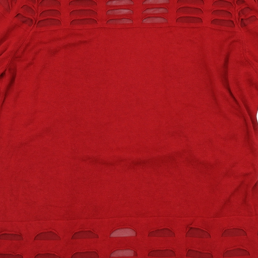 Marks and Spencer Womens Red   Cardigan Jumper Size 16