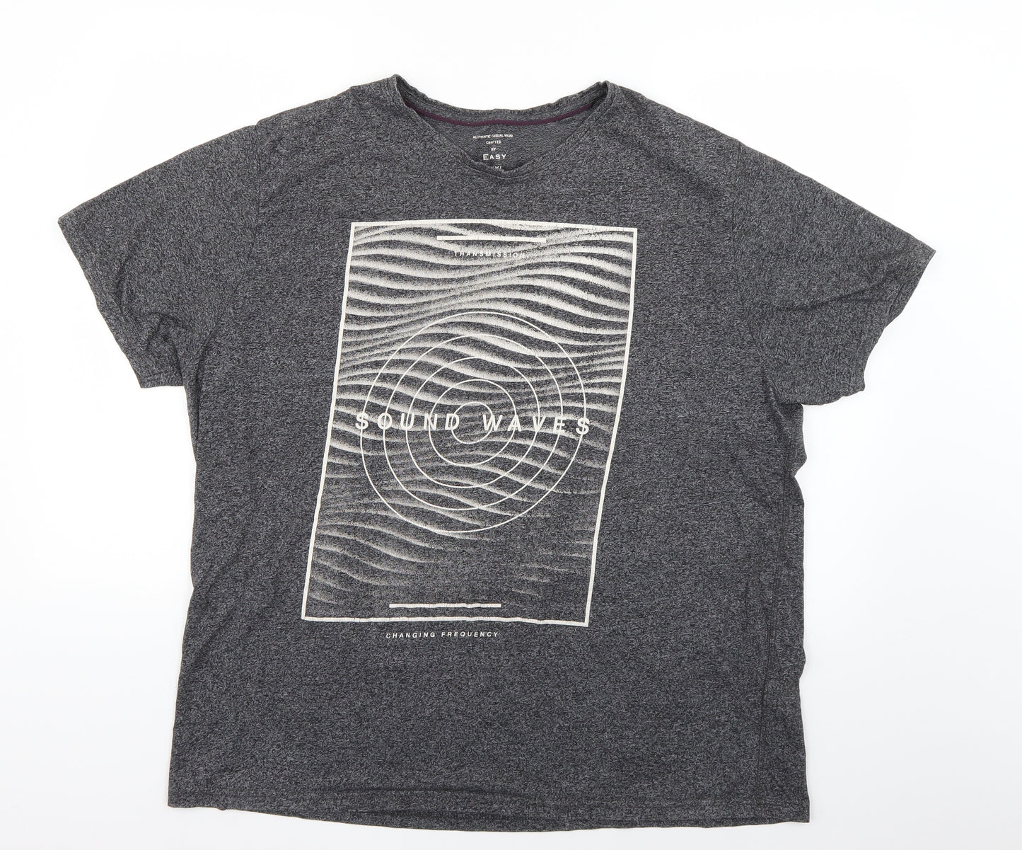 George Mens Grey Geometric   T-Shirt Size 3XL