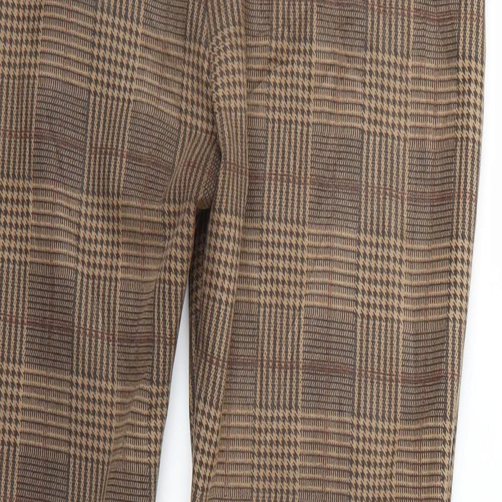 TU Womens Brown Check  Trousers  Size 12 L25 in