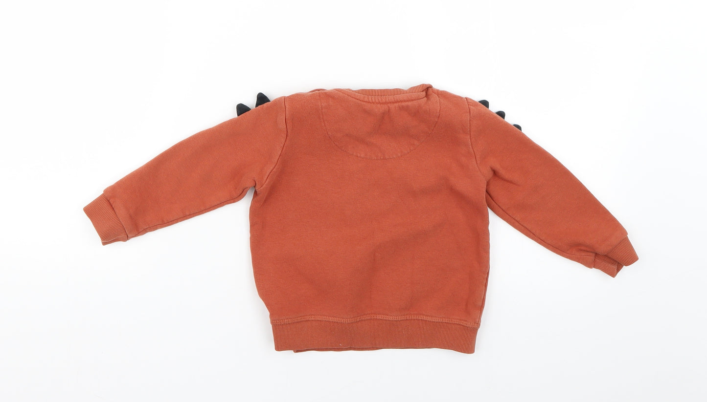 F&F Baby Orange Geometric  Pullover Jumper Size 12-18 Months