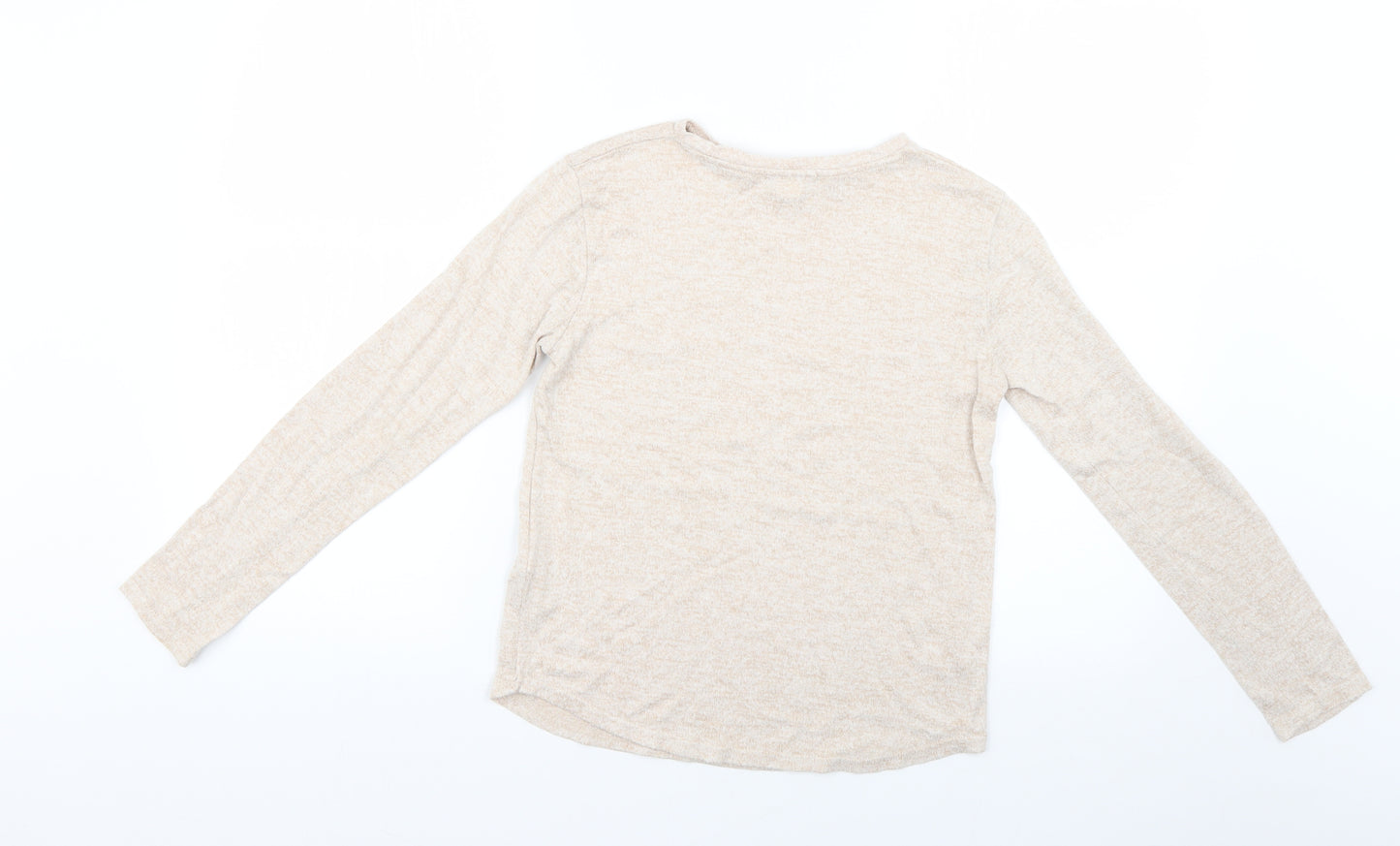 Primark Girls Beige Geometric  Basic T-Shirt Size 10-11 Years