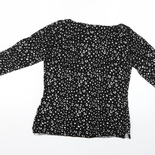 Papaya Womens Black Polka Dot  Pullover Jumper Size 8