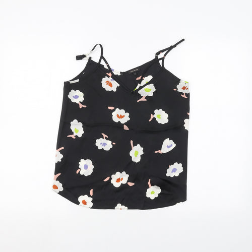 River Island Womens Black Floral  Basic Blouse Size 10