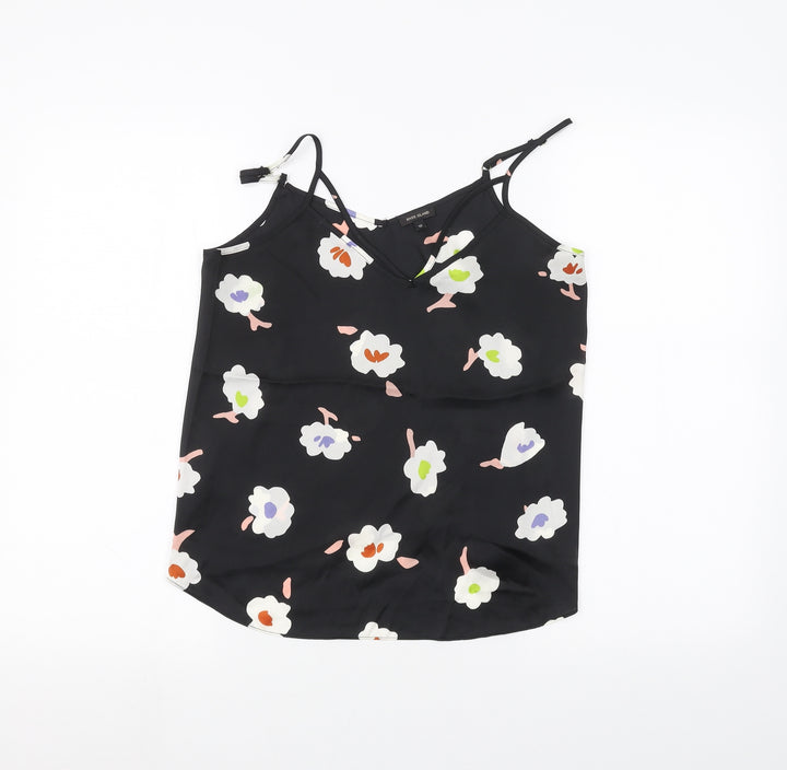 River Island Womens Black Floral Basic Blouse Size 10