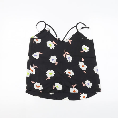 River Island Womens Black Floral  Basic Blouse Size 10