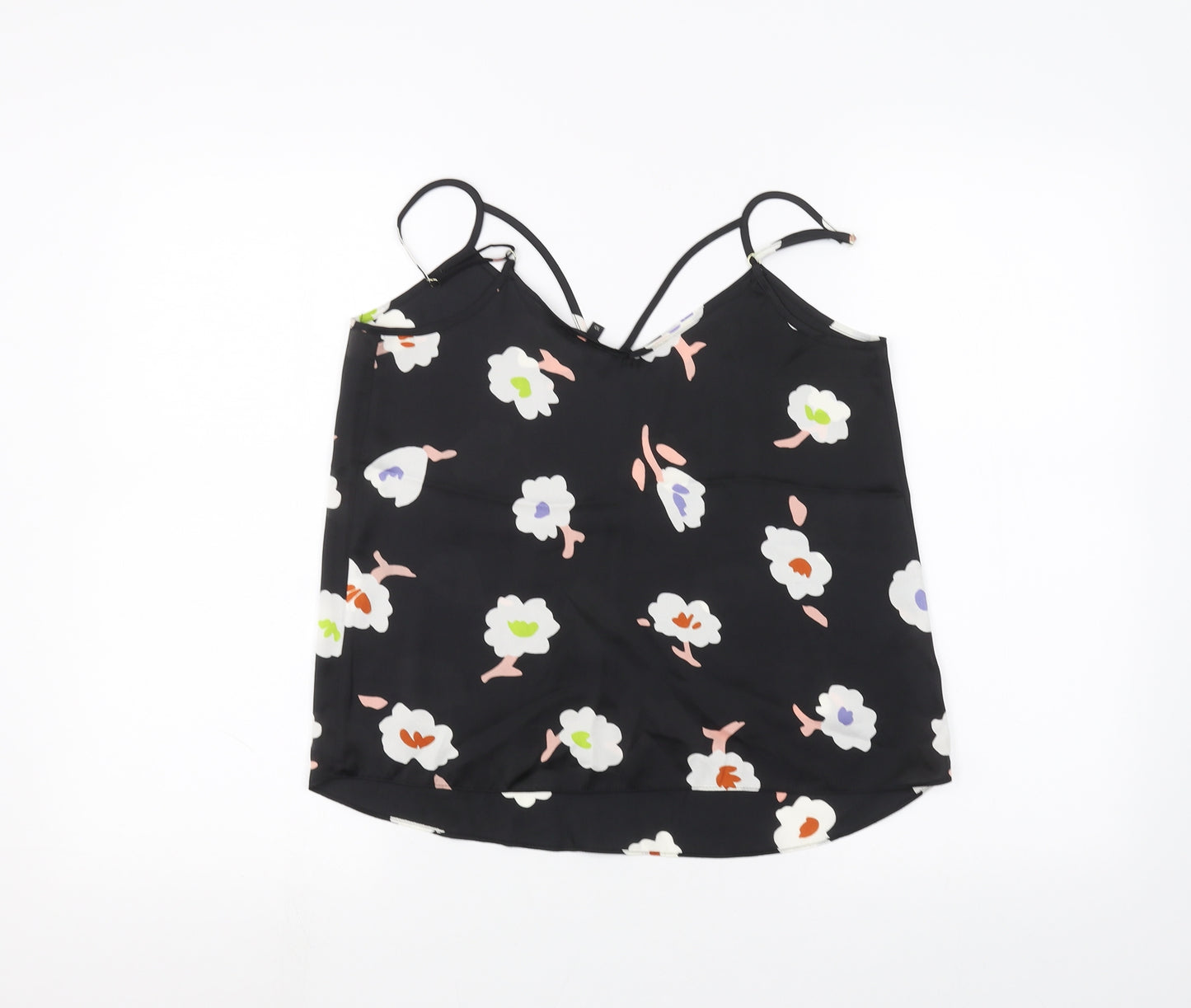 River Island Womens Black Floral  Basic Blouse Size 10