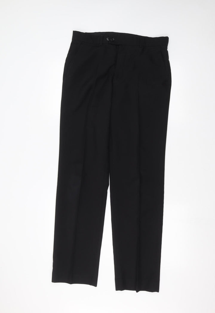 F&F Mens Black Trousers Size 32 in L32 in