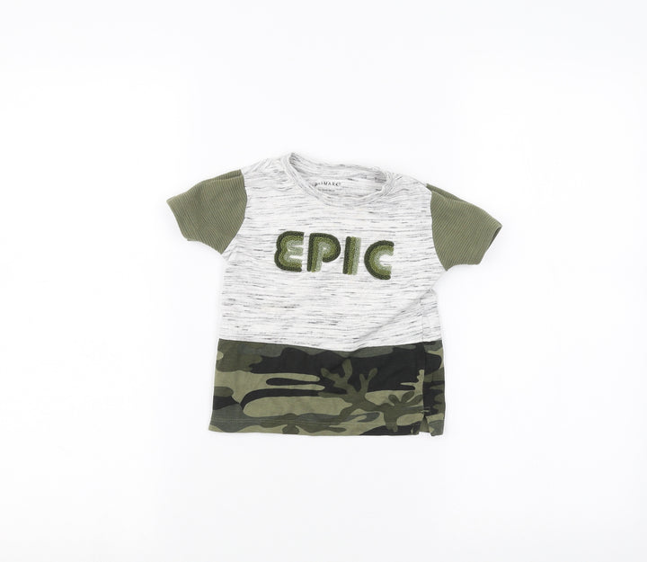 Primark Baby Green Camouflage  Basic T-Shirt Size 12-18 Months