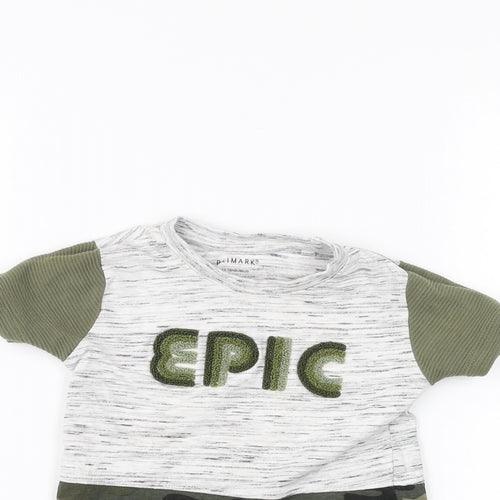 Primark Baby Green Camouflage  Basic T-Shirt Size 12-18 Months