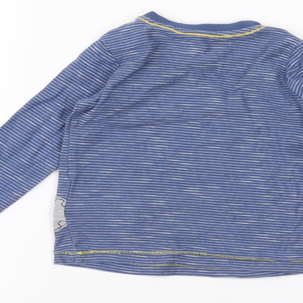 Mothercare Baby Blue Striped  Basic T-Shirt Size 6-9 Months