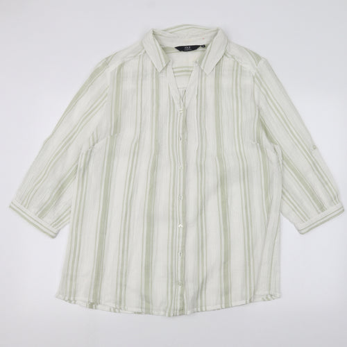 ISLE Womens White Striped  Basic Button-Up Size 18