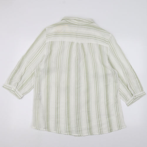 ISLE Womens White Striped  Basic Button-Up Size 18