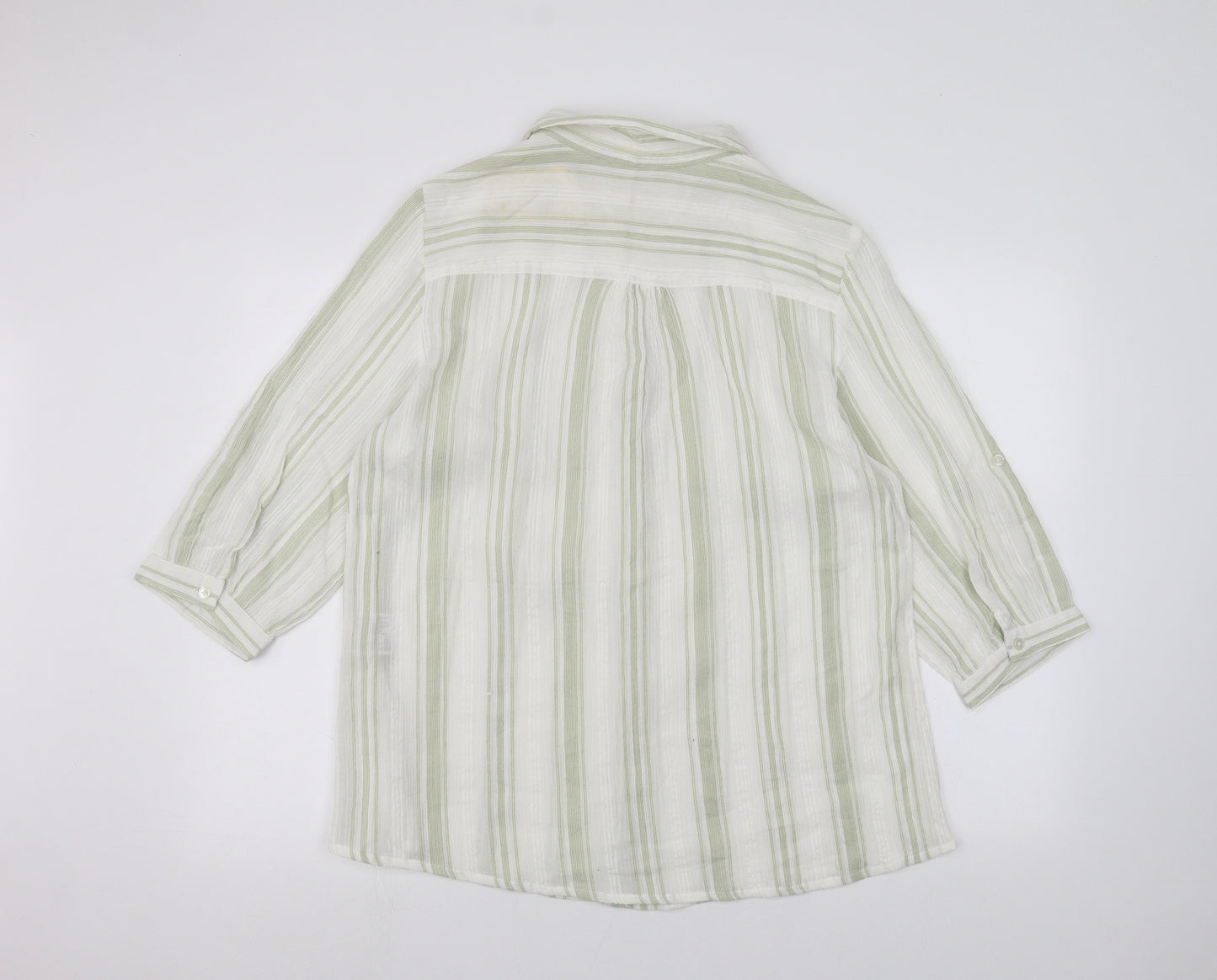 ISLE Womens White Striped  Basic Button-Up Size 18