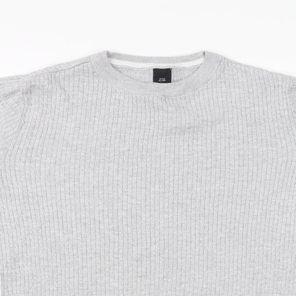 River Island Mens Grey    T-Shirt Size S
