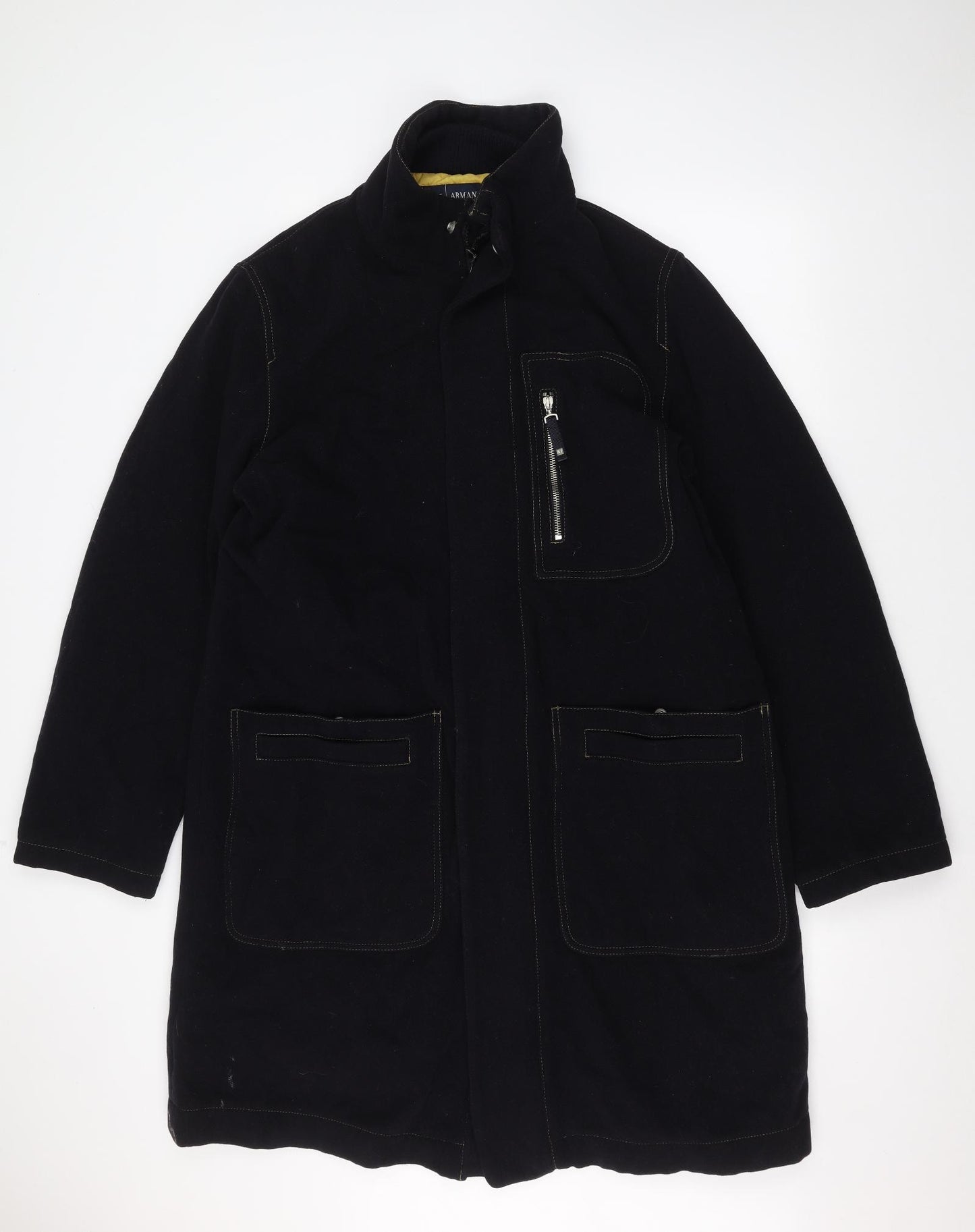 Armani Jeans Mens Blue   Overcoat Coat Size L