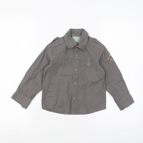 Feu Follet Baby Grey   Basic Button-Up Size 24 Months
