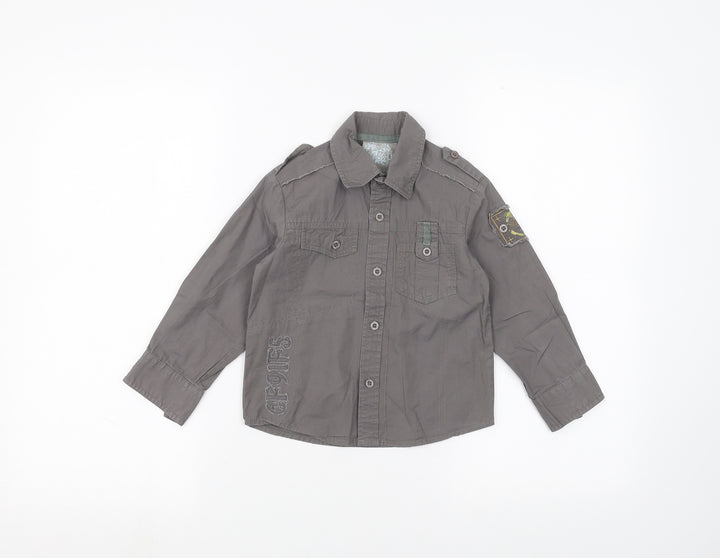 Feu Follet Baby Grey   Basic Button-Up Size 24 Months