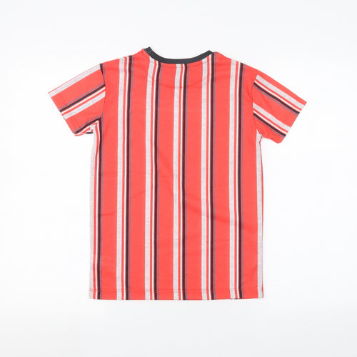 George Boys Orange Striped  Basic T-Shirt Size 7-8 Years