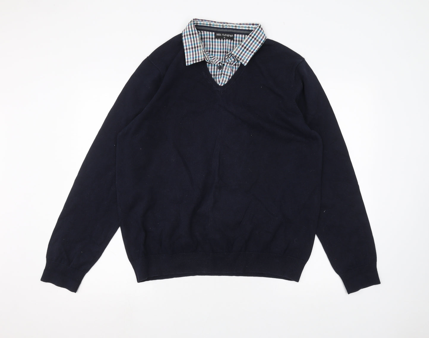 Marks and Spencer Mens Blue   Pullover Jumper Size XL