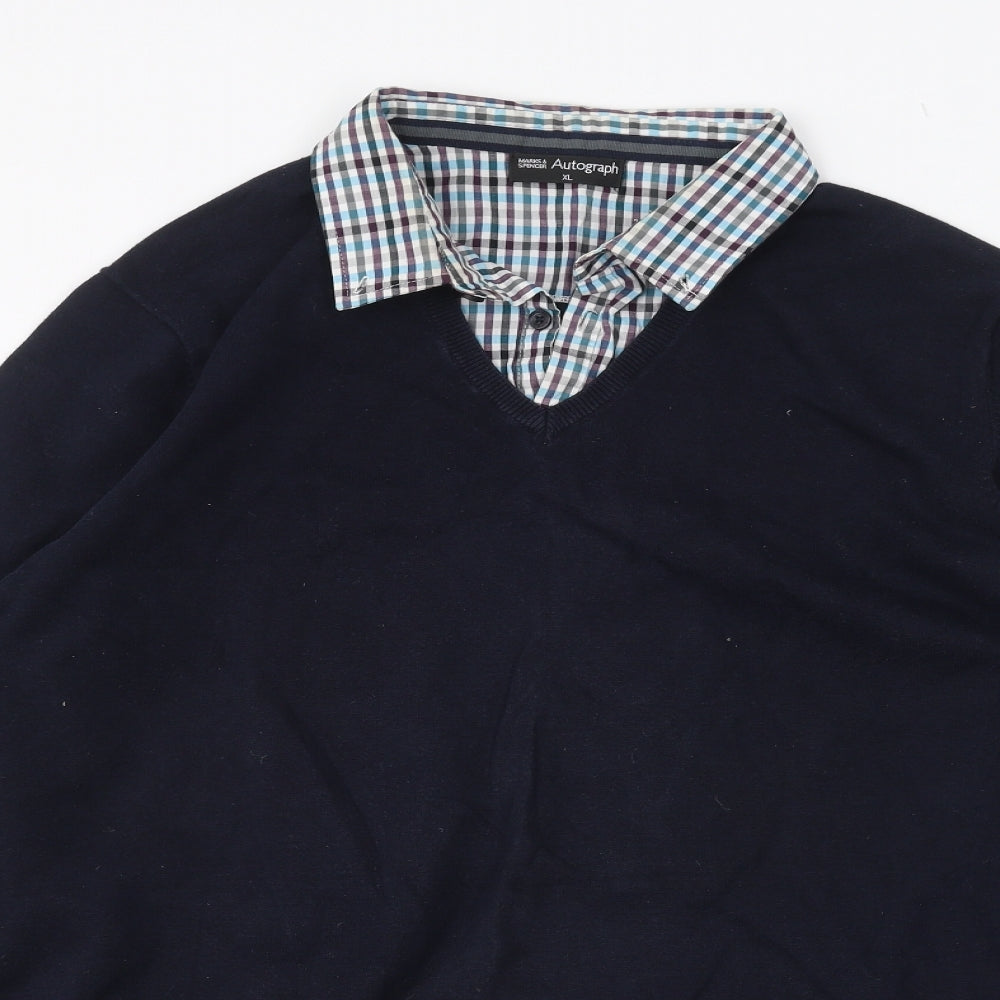 Marks and Spencer Mens Blue   Pullover Jumper Size XL