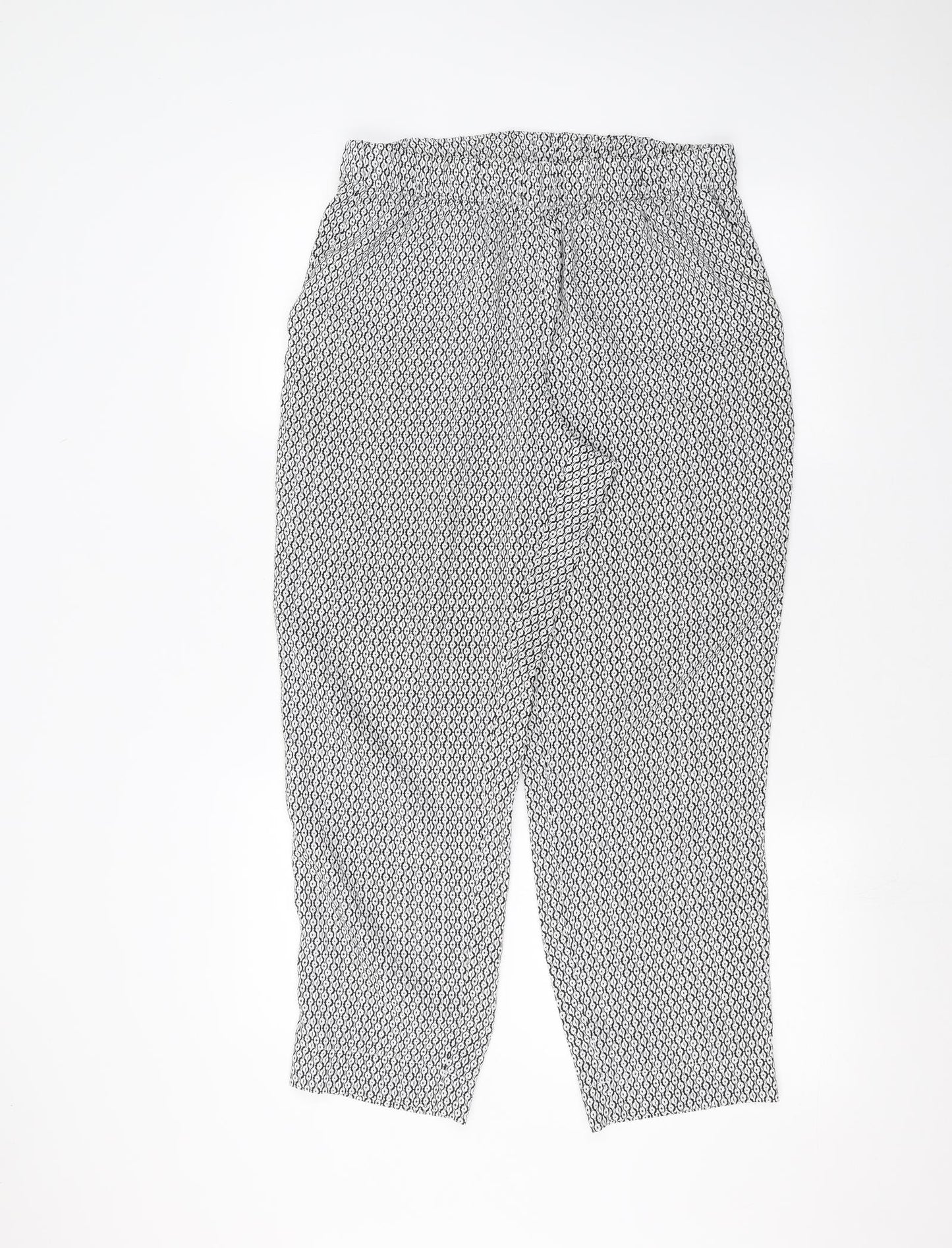 H&M Womens White   Trousers  Size 14 L25 in