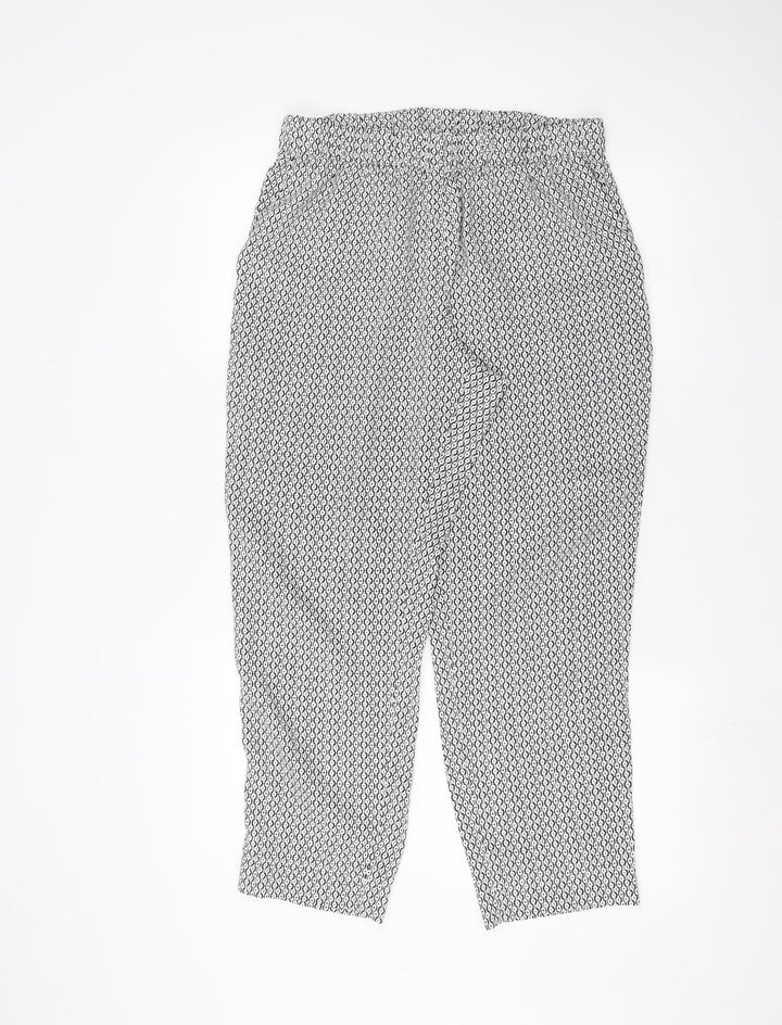 H&M Womens White   Trousers  Size 14 L25 in