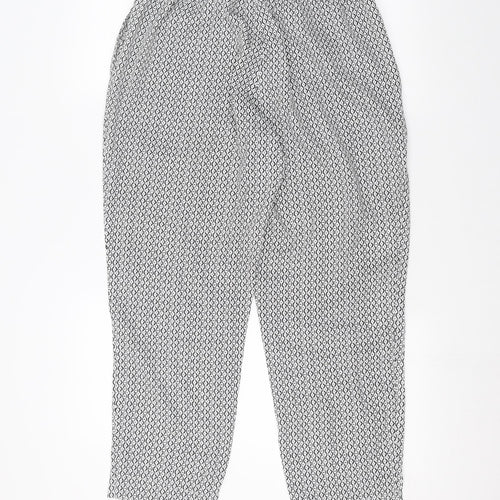 H&M Womens White   Trousers  Size 14 L25 in