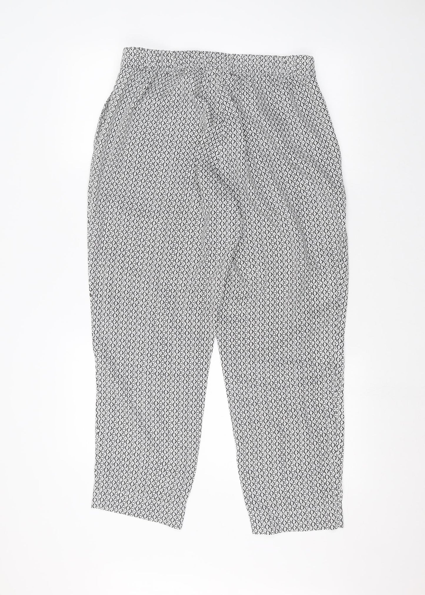 H&M Womens White   Trousers  Size 14 L25 in