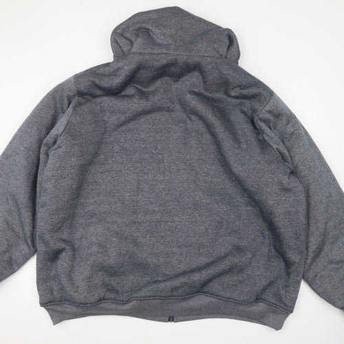 D555 Mens Grey   Full Zip Hoodie Size 4XL