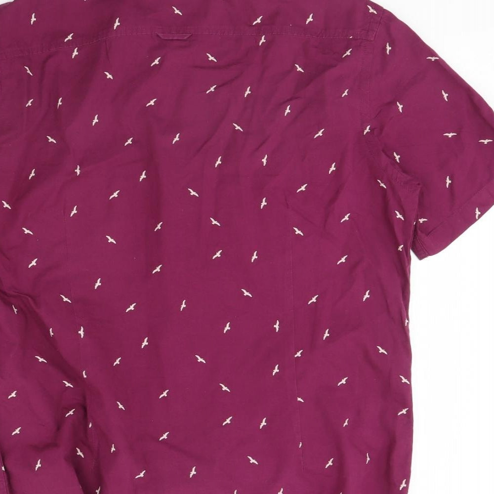 Burton Mens Purple Animal Print   Dress Shirt Size M