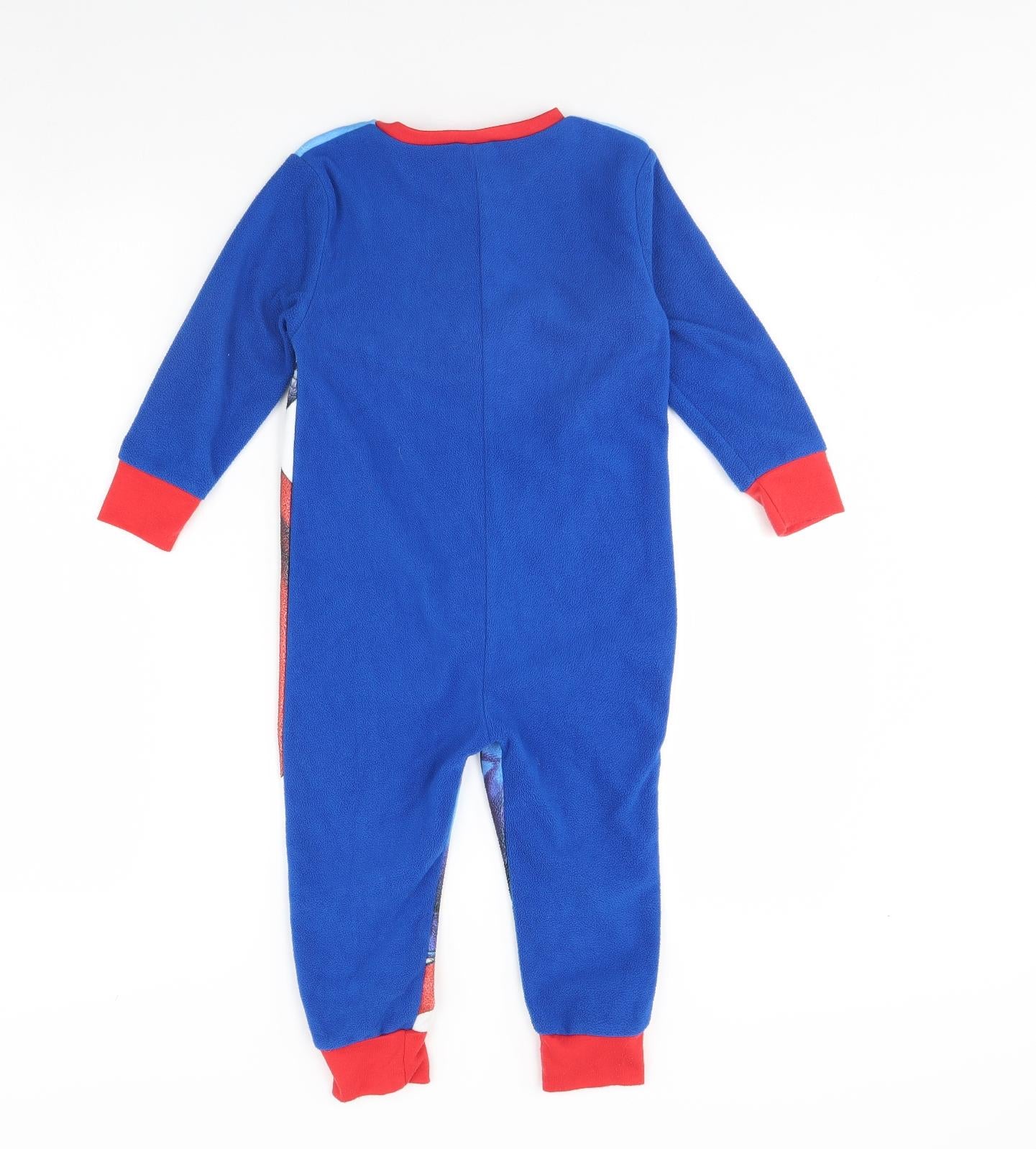Preworn Boys Blue Solid Fleece  One Piece Size 3 Years  - Marvel