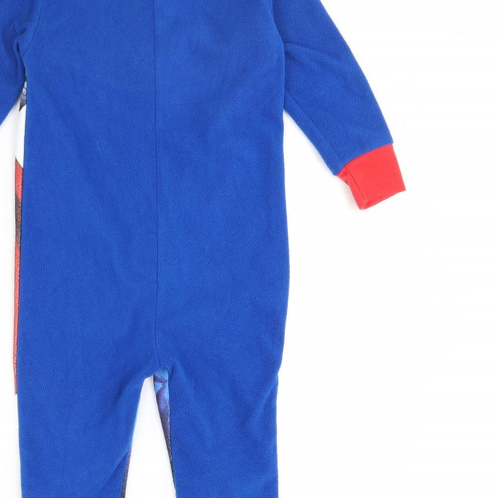 Preworn Boys Blue Solid Fleece  One Piece Size 3 Years  - Marvel