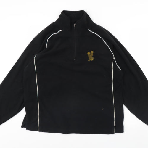 Preworn Womens Black  Fleece Henley Jumper Size 10