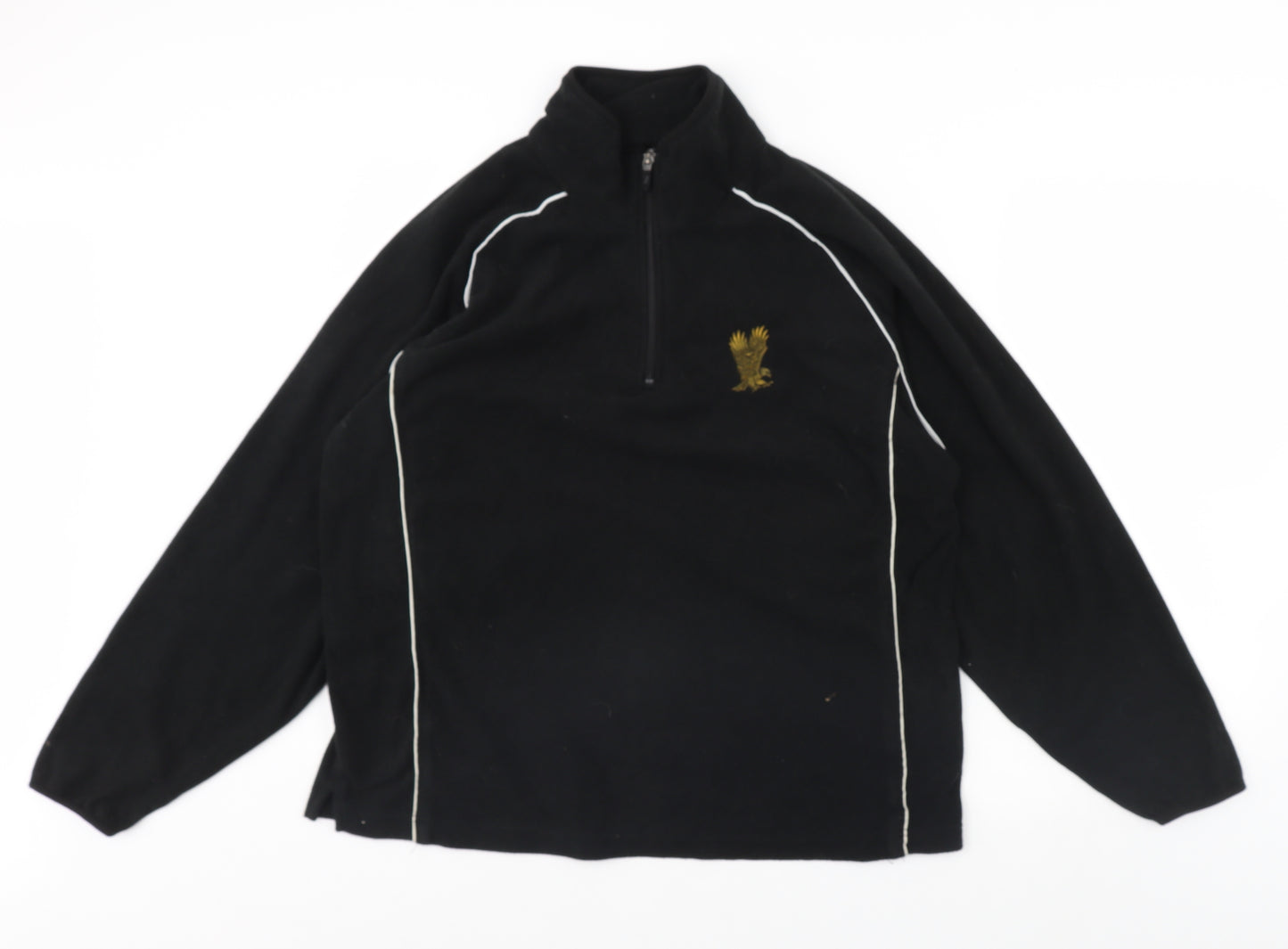 Preworn Womens Black  Fleece Henley Jumper Size 10