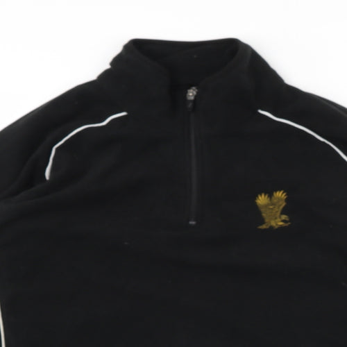 Preworn Womens Black  Fleece Henley Jumper Size 10